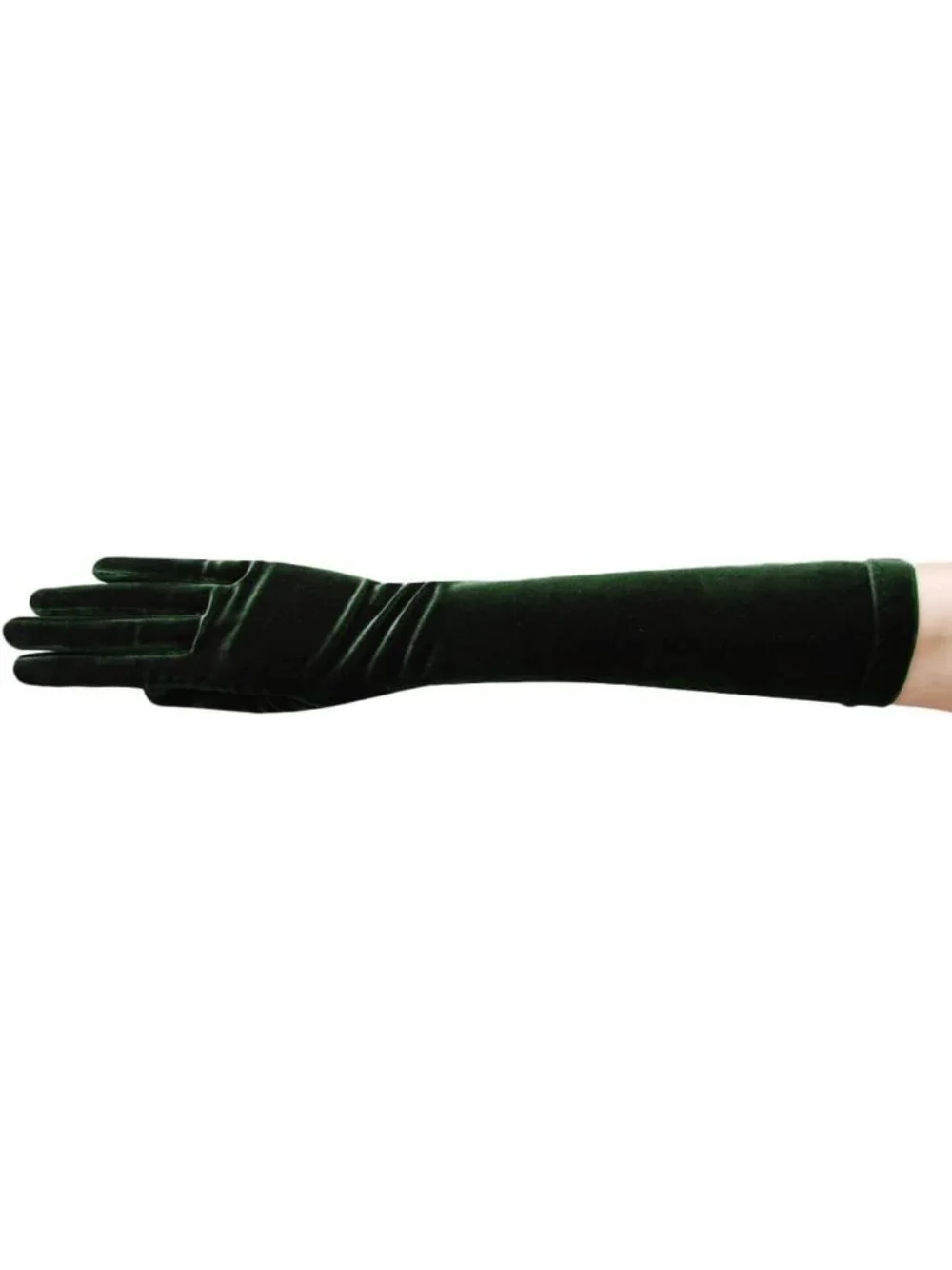 Luxurious Stretch Velvet Below-The-Elbow Gloves | Elegant Winter Accessory